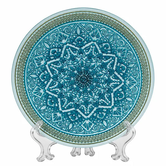 Deco Raga White Green Taupe Plate 16523