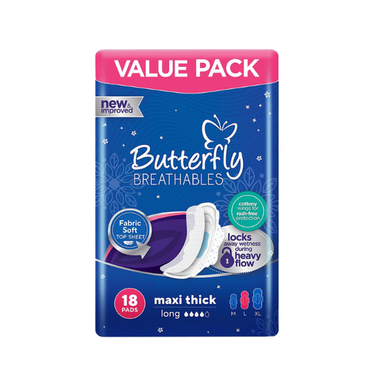 Butterfly Breathables Maxi Thick Long 18 Pads