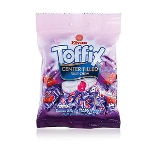Elvan Toffix Cherry Center Filled Fruit Chew 90G