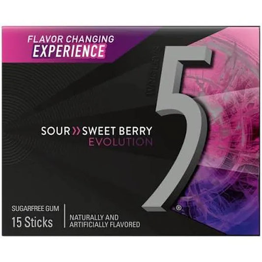 Five sour Sweet Berry Gum 15 Sticks
