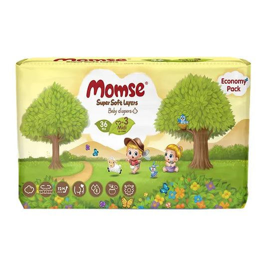 Momse Economy Baby Diapers Medium 36Pc