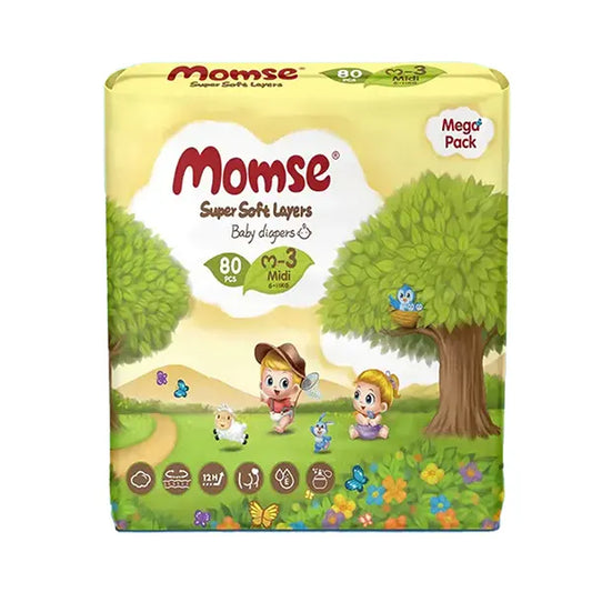 Momse Mega Pack Baby Diapers Medium 80Pc