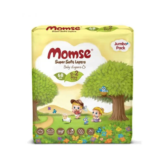 Momse Mega Pack Baby Diapers Small 68Pc