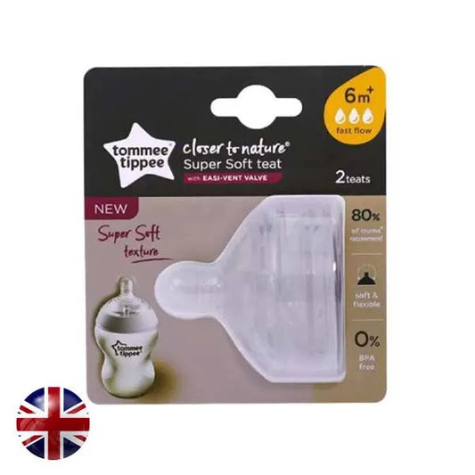 Green Valley Tommee Tippee CTN 2pk Soft Teat Fast Flow 422124 Greenvalley