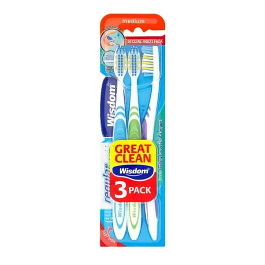 Wisdom Toothbrush Regular Medium Triple Pack