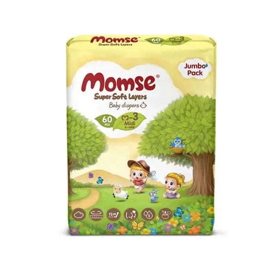 Momse Jumbo Pack Baby Diapers Medium 60Pc