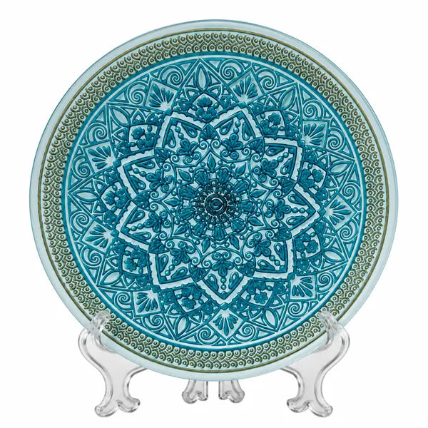 Deco Raga White Green Taupe Plate 16523