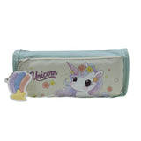 Unicorn Canvas Pencil Case with Star Keychain – Pouch for Girls