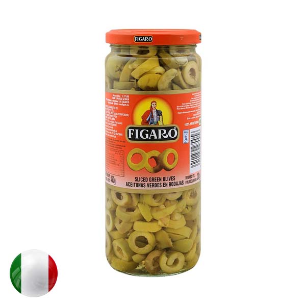 Figaro Olives Green Sliced 450Gm