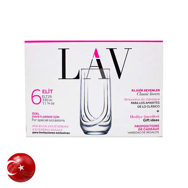 LAV Tumbler Glass 6Pcs LV-ELT25F