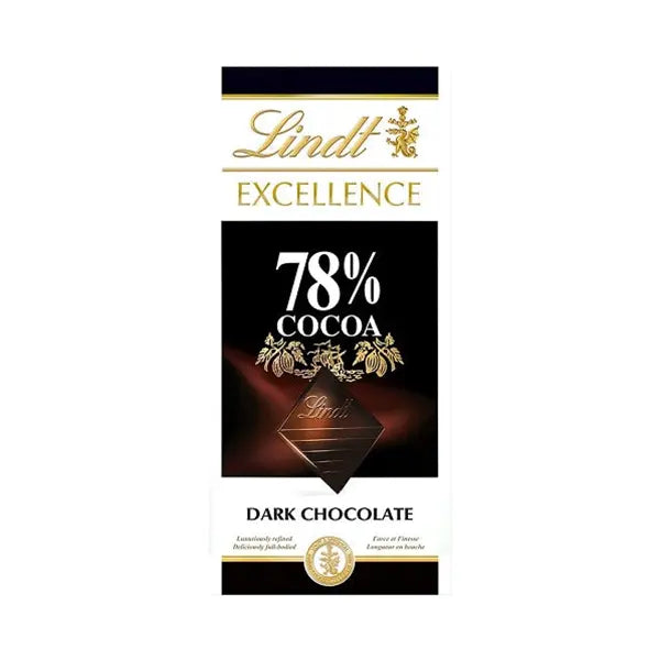 Lindt Excellence 78% Smooth Dark Chocolate 100Gm
