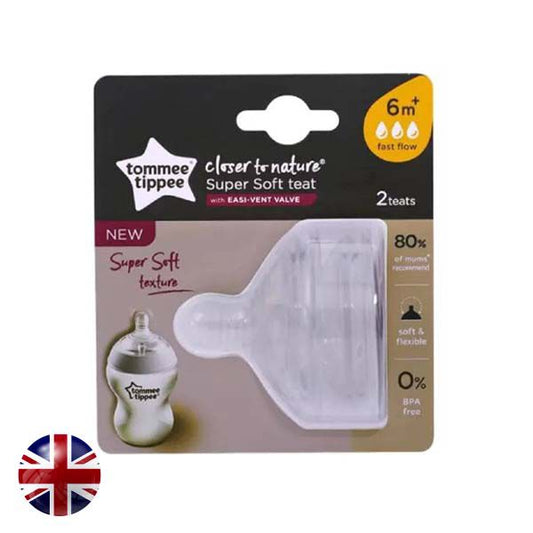 Green Valley Tommee Tippee CTN 2pk Soft Teat Fast Flow 422124 Greenvalley 