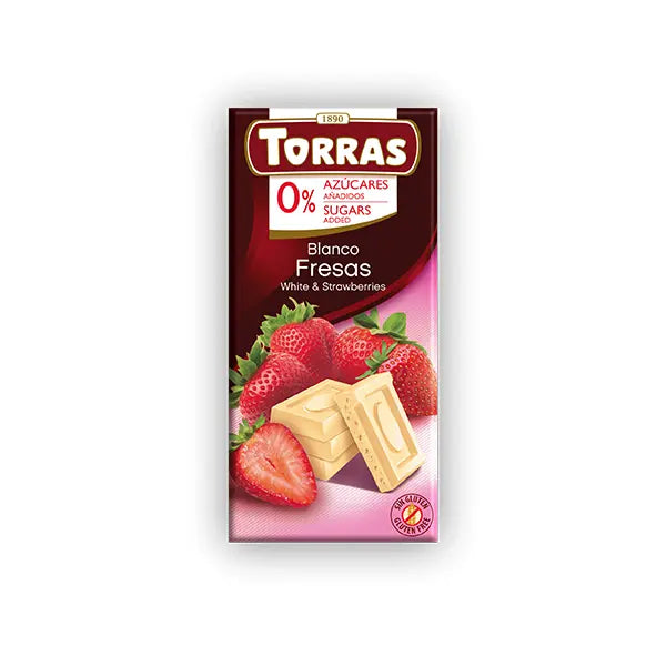 Torras white chocolate with strawberies 75g