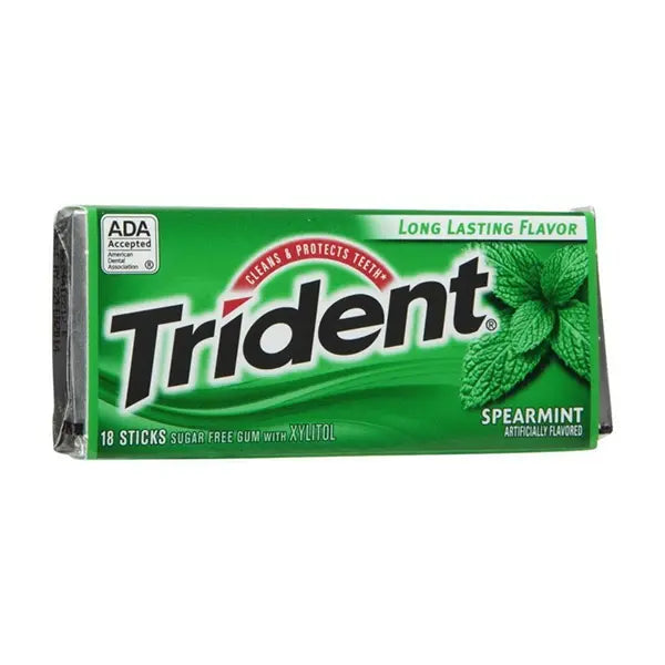 Trident Spearmint Bubble Gum 18 Sticks