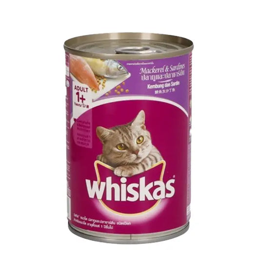 Whiskas Cat Food Tin 400G Mackerel & Sardines