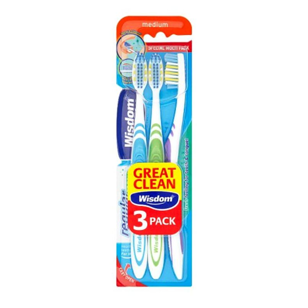 Wisdom Toothbrush Regular Medium Triple Pack